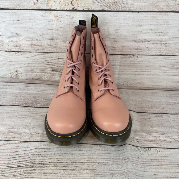 Dr. Martens Women's 1460 Boots Sz 11 Pascal Virginia Leather Peach Pink - Picture 3 of 11